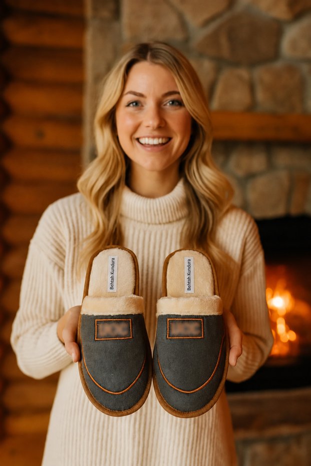 Unisex Warm Furry House Slippers with Non-Slip Soles