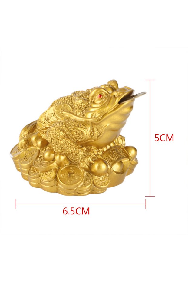 Gold Resin Money Frog Decoration Golden Chinese Feng Shui Wealth Lucky Money Frog Coin Toad Home Des