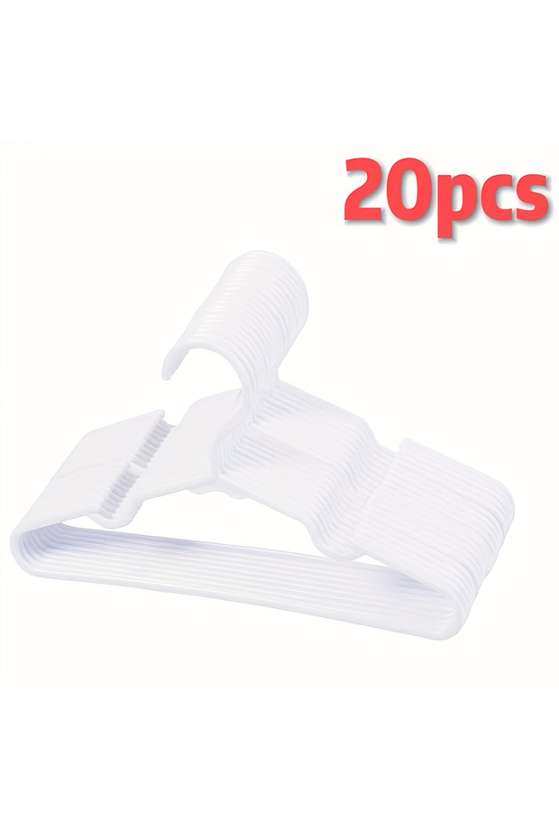 20Pcs White 10/20Pcs Non-Slip Clothes Hangers for Infant & Child, Durable Plastic Children's Hangers