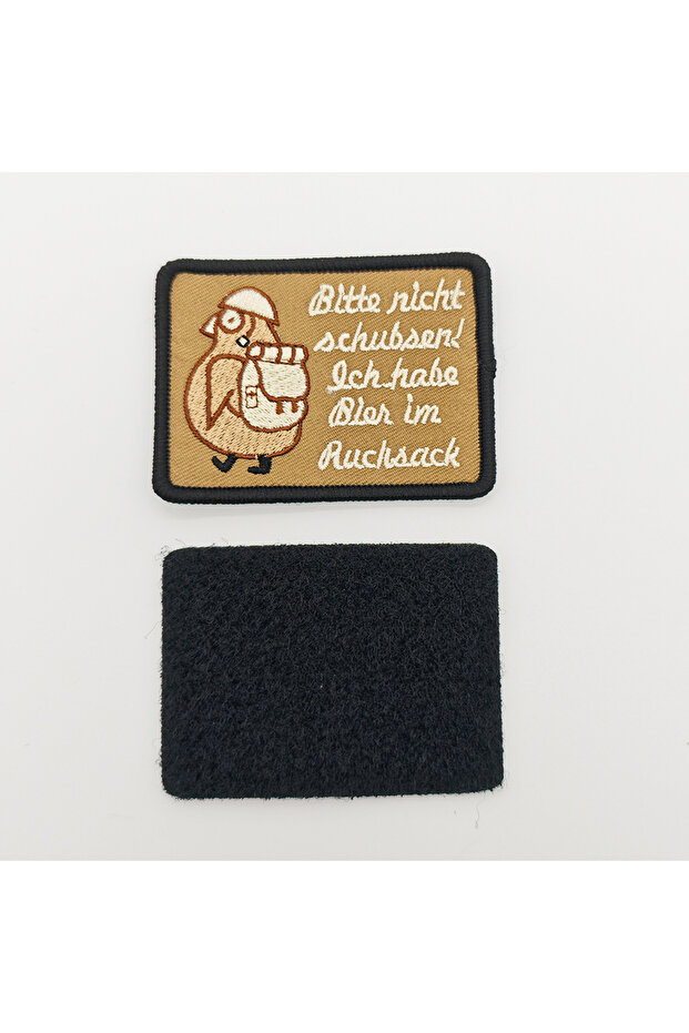 Chicken 1pcs 3D Tactical Embroidered Patch, Kurwa Bobr Beaver Knife, Bitte Nicht Schubsen Bier Im Ru