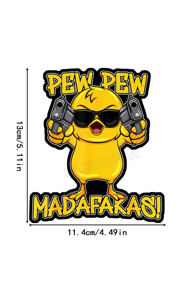 1PCS 12.95Cm Pewpew Yellow Duck Car Sticker Cute Anime Cartoon Character Sticker Pooh Material Scrat