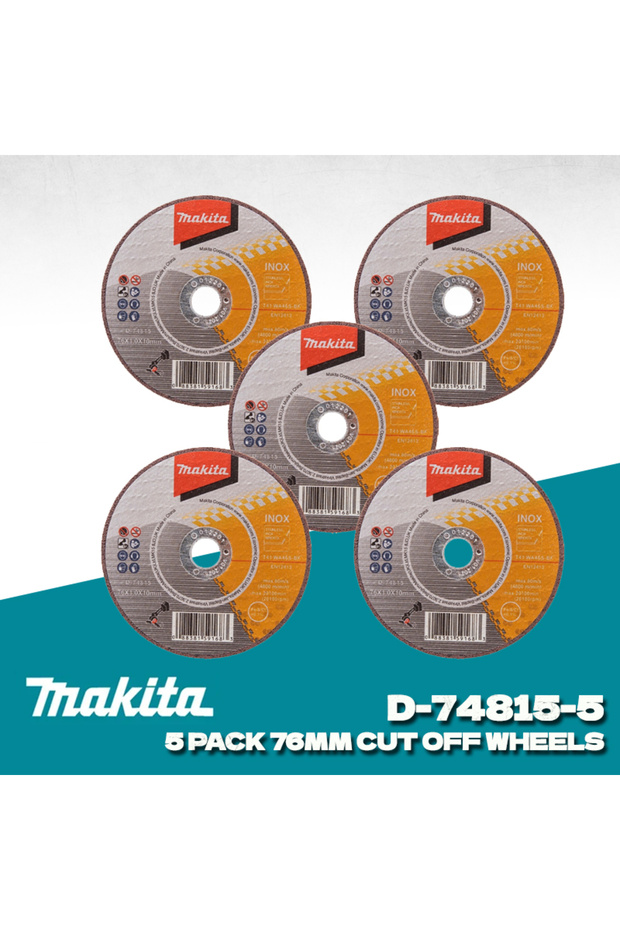 D-74815-5 MAKITA D-74815-5 Cut Off Wheels For Stainless Steel Metal 76mm 5-Pack Circular Cutting Saw