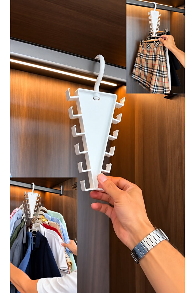 In-Cabinet Hanger Multi-Purpose Space-Saving Triangular Hanger Closet Organizer |   1 Piece