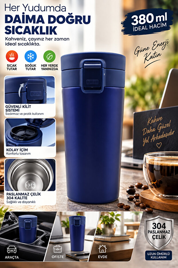 Double Layer Quality Steel 380 ml Thermos Cup Mug Vehicle Coffee Tea Thermos