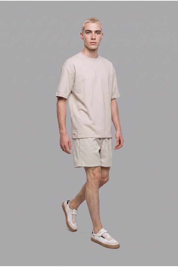 Elastic Waist Lace-Up Baggy Fit Shorts I3697Ax26Sm