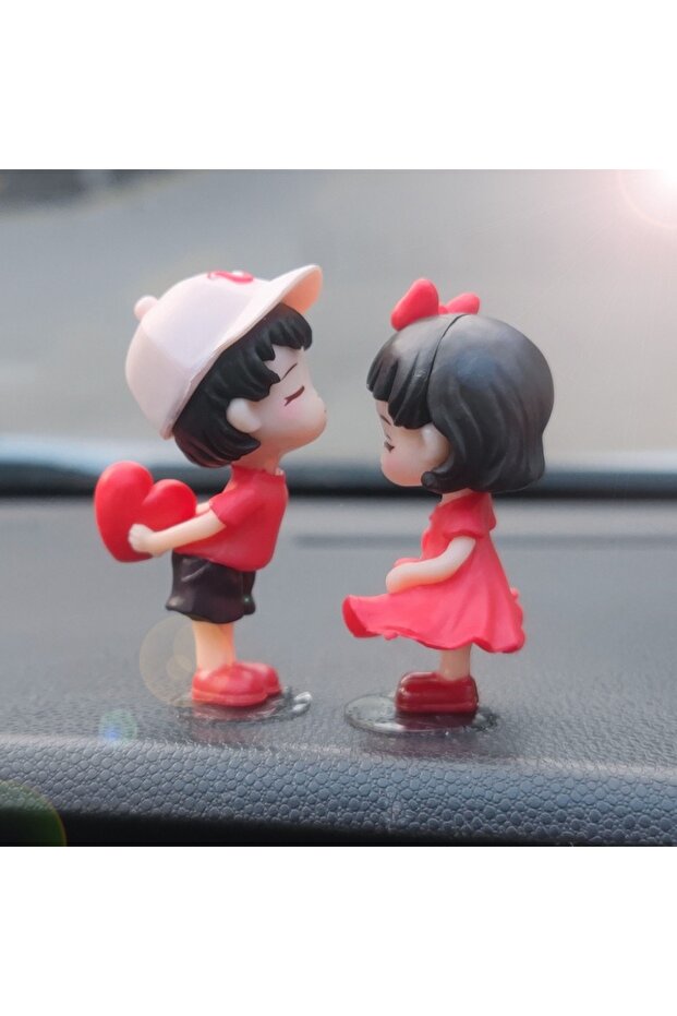 red skirt 2pcs Couples For Car Ornament, Model, Cute Kiss, Balloon, Auto Interior Decoration, Dashbo