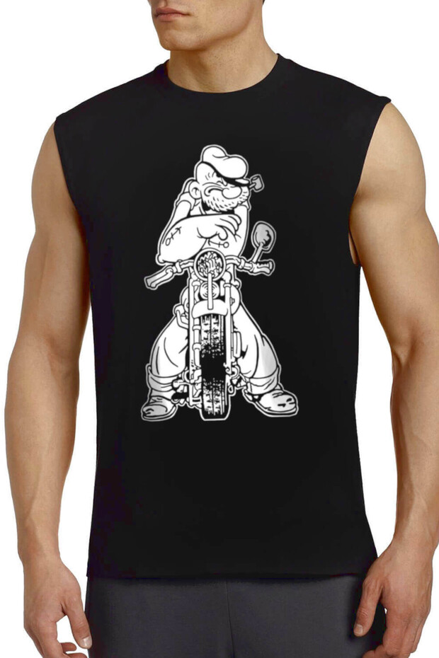 Basic Motor Black Cut-Off Sleeve | Sleeveless Men's T-Shirt
