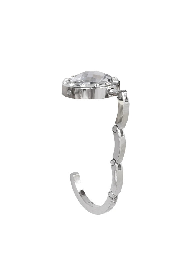 WHITE Round shape Portable Desk Hanger for Hanging Purse Bag Hook Holder Table Hook Crystal Alloy Fo