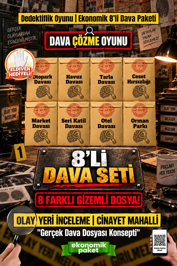 8 Pack Murder Solving - Economic Package Detective Game - Unsolved Cases - Killer Kim Game