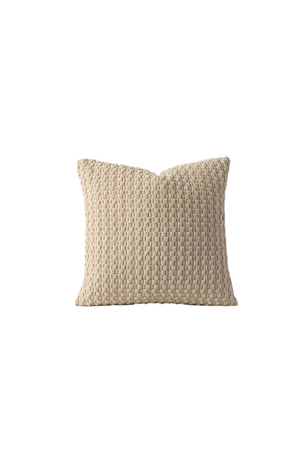 40x40cm Khaki 1pc Soft Boho Style Modern Double-Sided Design Pillows Cover, Farmhouse Neutral Decora