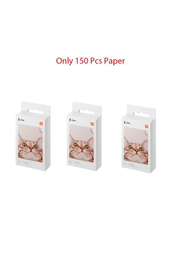 XIAOMI 150Pcs Original 100% Xiaomi ZINK Pocket Printer Paper Self-adhesive Photo Print 50pcs Sheets