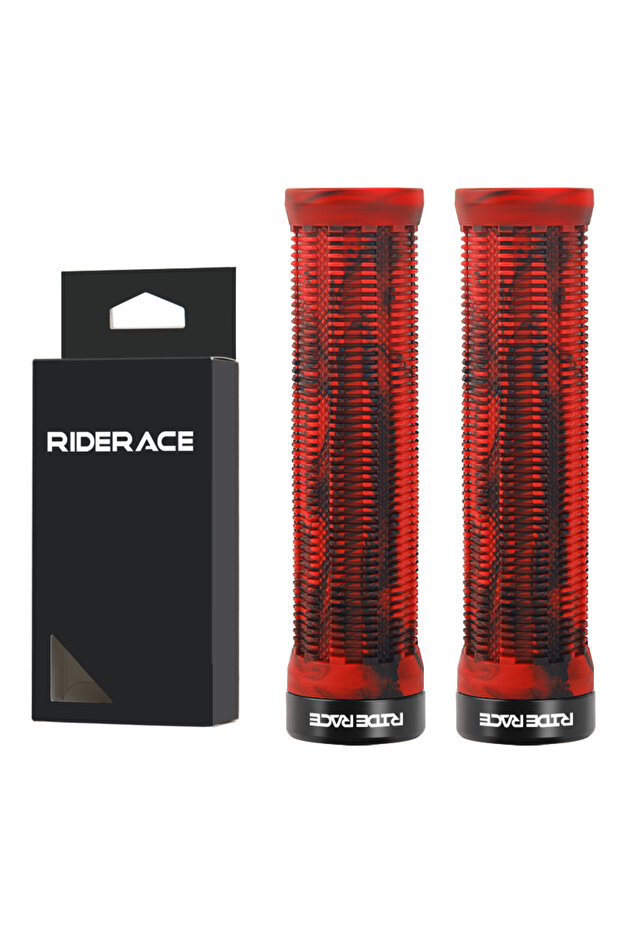 Black Red 1Pair Mountain Bike Handlebar Grips MTB Grips TPR Rubber Ergonomic Comfortable Anti-Skid S