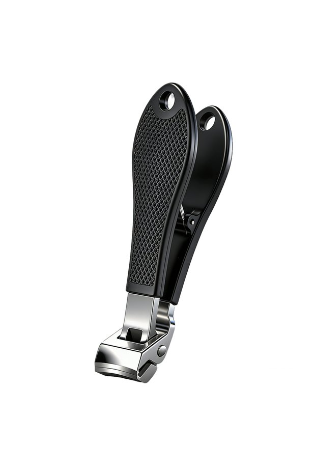 black Angled Head Nail Clippers Woman Man Toenail Clipper Thick Nails Stainless Steel Curved Blade N