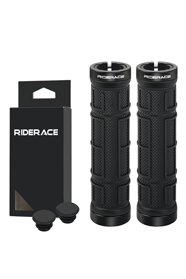 Black Mountain Bike Grips Ergonomic TPR Anti-Slip Shockproof Bicycle Handlebar Cover Durable Com...