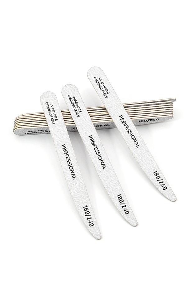 10pcs DX180-240 10pcs/Lot Wooden Nail Files Professional 100 180 240 Emery Board Manicure Buffer Gre