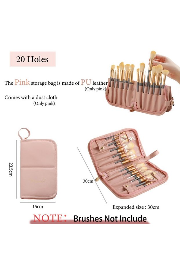 20Holes Multifunctional Makeup Brush Storage Bag Makeup Artist Cosmetic Case Handbag Portable Travel