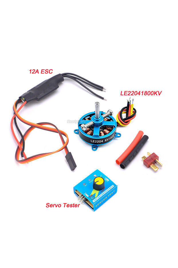 Full set High Power Airplane LE2204 1800KV Motor 12A/20A ESC Servo Tester for RC Fixed-wing Aeroplan