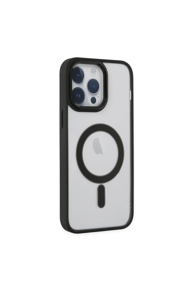 Apple iphone 14 pro case room magnetic safe silicone - black