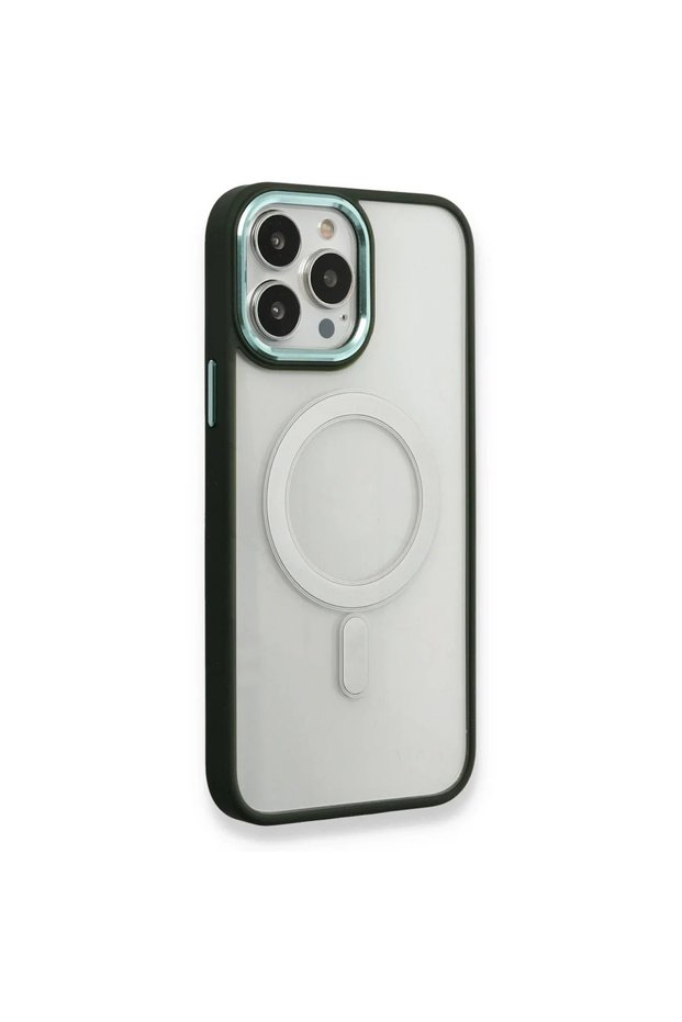 Apple iphone 14 pro case room magnetic safe silicone - pine green