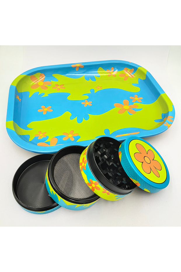 Hua50tray 2inch Metal Grinder With Rolling Tray 180*140MM Tobacco Smoke Roller 50MM Grinder 4 Layers