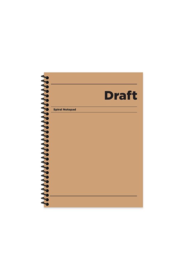 17X24 Spiral Bound Hard Cover Checkered Draft Notebook - Brown