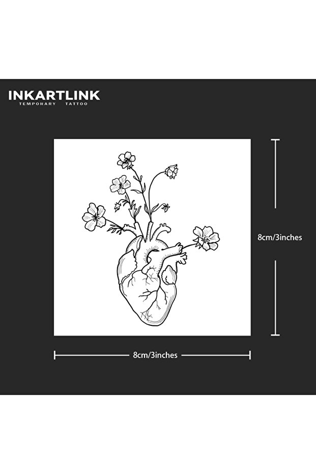 889-0808S Heart flower Temporary Tattoo,Lasts To 15 Days New Technology Magic Waterproof Semi Perman