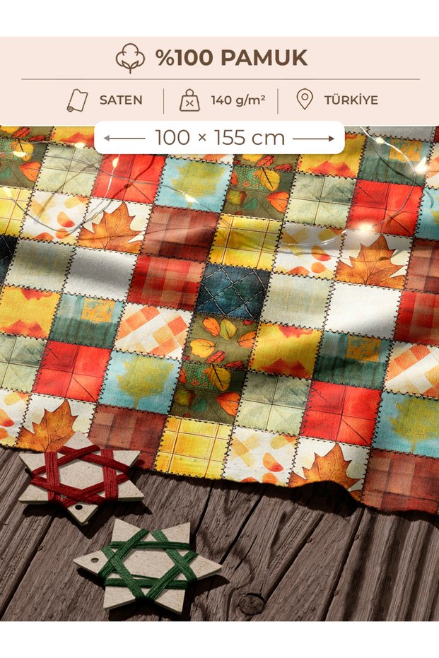 100% Cotton Satin Patchwork Fabric – 155×100 cm – for Sewing and DIY
