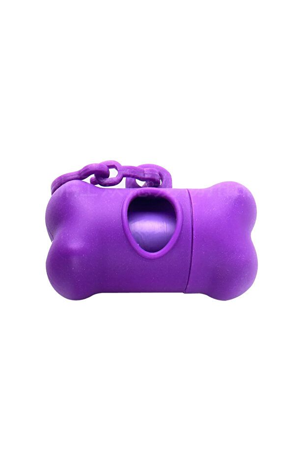 purple1 1pc Bone Shaped Bag Dispenser Disposable Pet Dog Waste Bag Holder Plastic Garbage Bag Case C