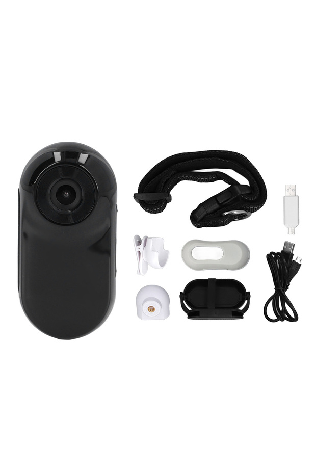 black Pet Collar Camera 120 Deg Lens OTG Connection Video Recording Adjustable Magnetic Cat Sport Ca