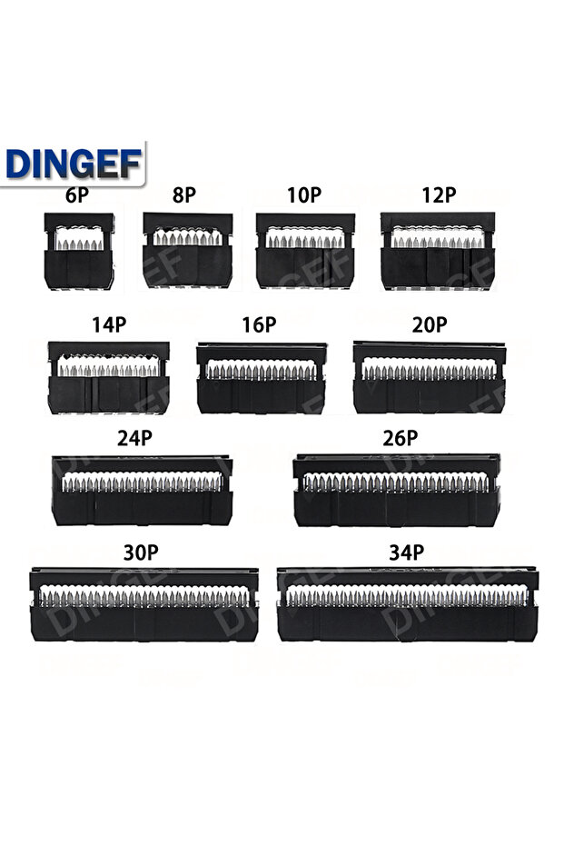 FC-10P 10PCS/LOT 2.54MM Pitch 6 Position 8 10 12 14 16 18 20 24 26 30 34 40 Pin Female IDC Socket ID