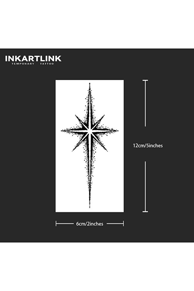 816-0612M Eight-pointed star Temporary Tattoo,Lasts To 15 Days New Technology Magic Waterproof Semi