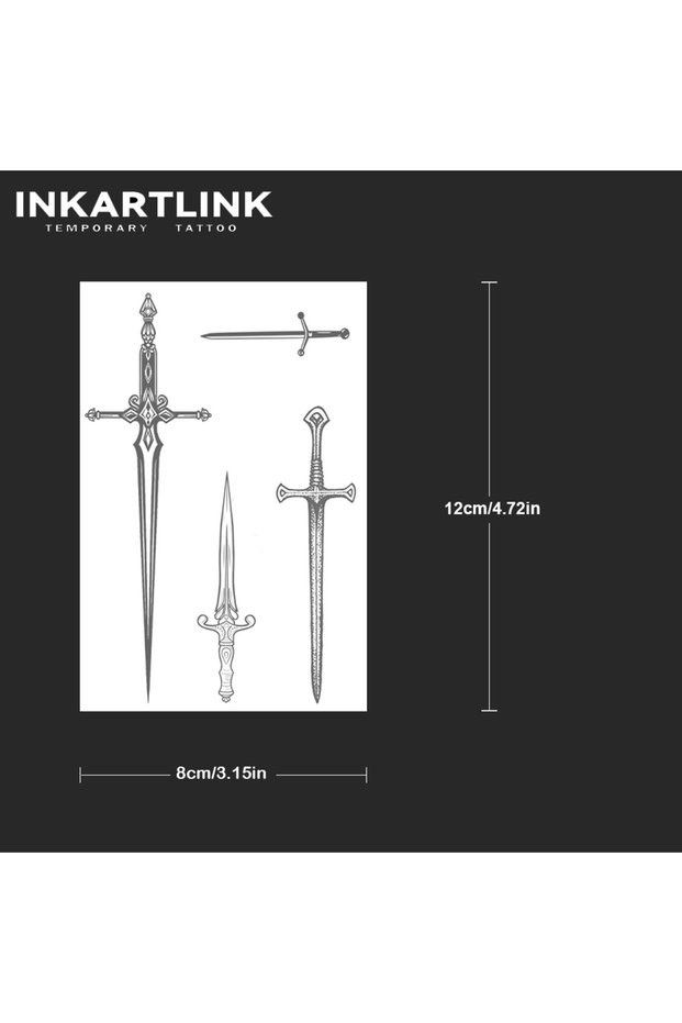 623-0812M Sword Temporary Tattoo,Lasts To 15 Days New Technology Magic Waterproof Semi Permanent Sti