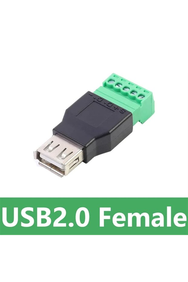 ZL-5K-Female USB 2.0 Type A Male/Female to 5 Pin Screw Connector USB Jack with Shield Screw Terminal