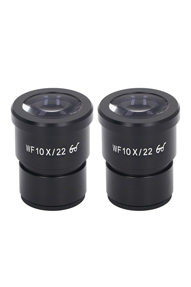 black 2Pcs Microscope Eyepiece 10X Aluminum Alloy Wide Angle Biological Eyepiece 22mm Eye Point 30mm