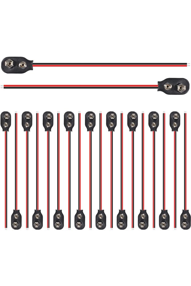 20pcs 20 PCS /10pcs 9 Volt Battery Connectors I-Type 9 Volt Battery Buckle Connector Hard Buckle Pla