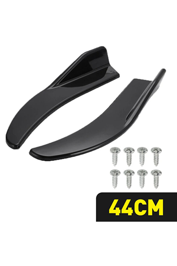 Black 1 Pair Universal Black/Car Carbon Fiber Screen Car Bumper Spoiler Front Lip Anti-Collision For