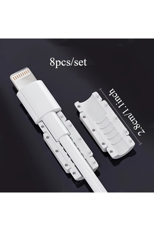 8pcs 8-Pack Silicone PVC Cable Protectors - Charging Wire Guards for Phone, USB, Non-Electronic Acce