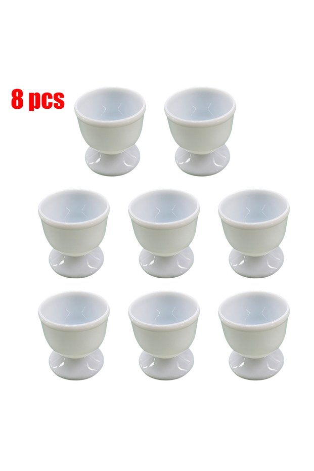 8pcs 4/8pc Egg Cups Holders Hard Soft Boiled Eggs Holders Cups Novel White Breakfast Plastic Kitche
