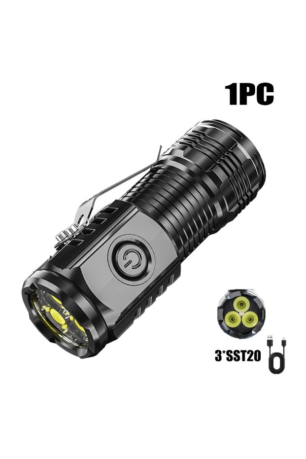500LM 1PCS High Quality 3*SST20 LED Flashlight 18350 Super Bright Torch Rechargeable USB Light Water