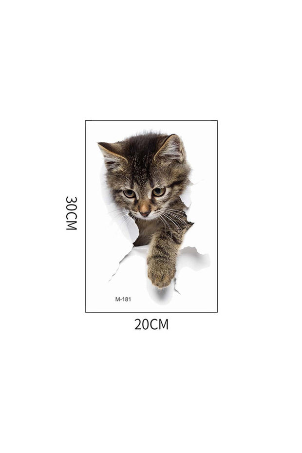 G4082B 1PC Cartoon Cute Cat Toilet Stickers Bathroom Bathroom Beautification Decorative Wall Self-ad