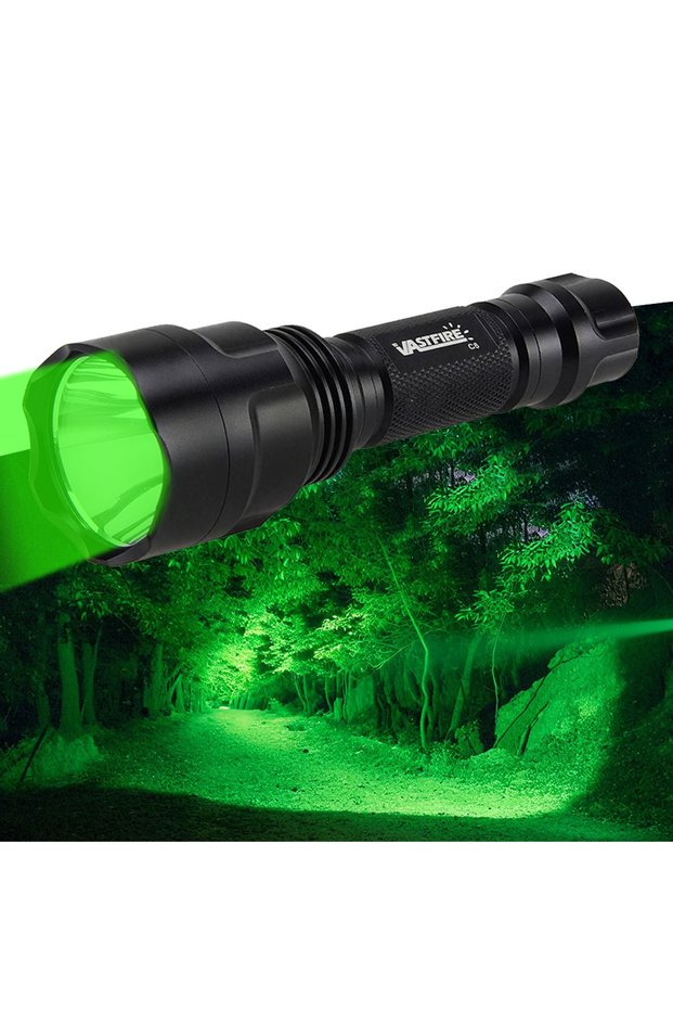 without battery Green Light 2500LM 500-800M Range LED Tactical Hunting Flashlight Portable Torch Out