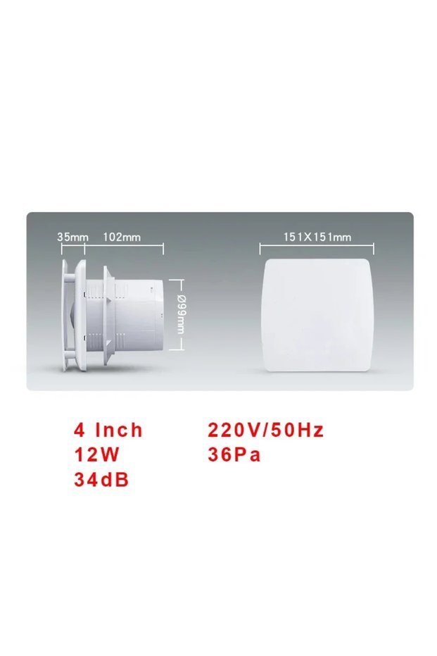 220 V 4 inch 220V 4/6inch Exhaust Fan Home Bathroom Kitchen Bedroom Toilet Low Noise Ventilator Fan