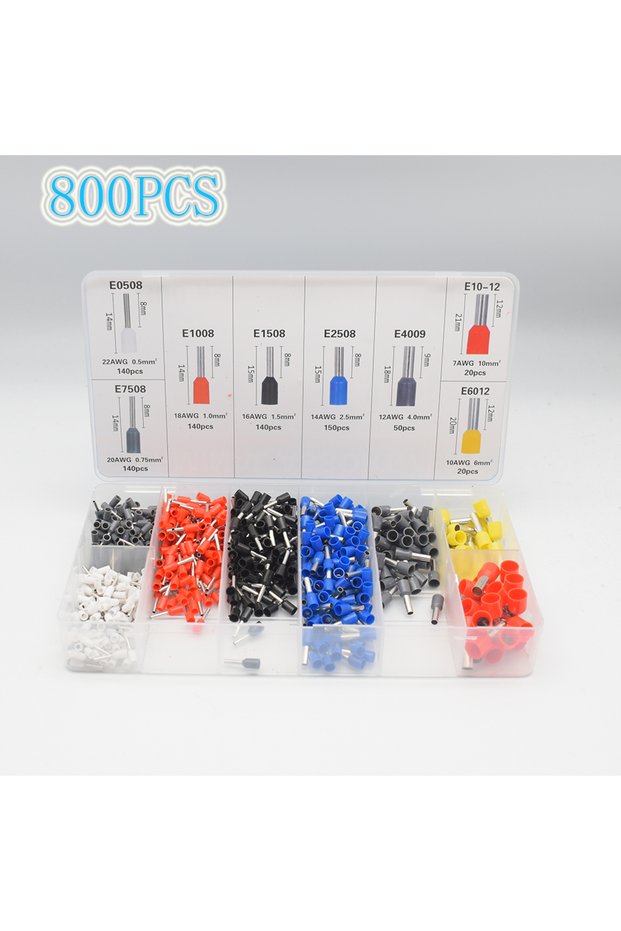800PCS 1200PCS 1900PCS Wire Ferrules Connectors Terminals Kit Assortment Ferrule Wire Connector Kit