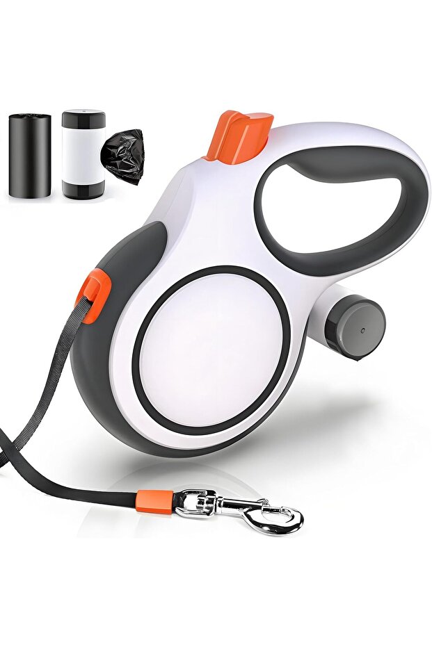 8m - 50 kg White 5m 8m 50kg Dog Leash Retractable Roulette Collar for Small Big Dogs Accessories Adj