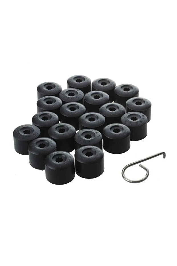 Black 20Pcs Car Wheel Cover Hub Nut Bolt Covers Cap 17mm Auto Tyre Screws Exterior Protection Access