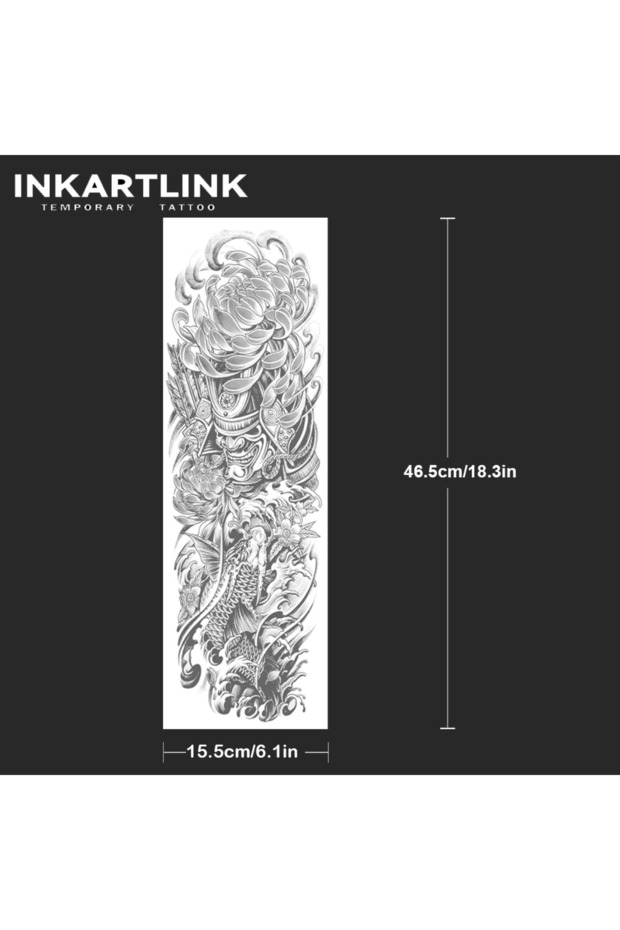 XZ-006 Wave Mask Koi Temporary Tattoo,Lasts To 15 Days New Technology Magic Waterproof Semi Permanen