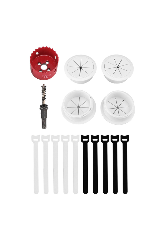 1 Set TV Wire Hider for Wall 2-3/8in 60mm Hole Cord Hider in Wall Cable Management Kit Includes 4 Pa