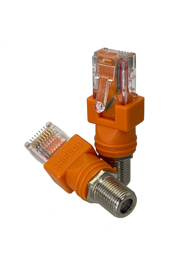 1pcs F TV Female Jack to RJ45 Male Plug Coaxial Coax Barrel Coupler Adapter RJ45 to RF Connector