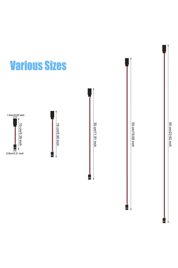 30pcs 30 Pieces Male to Female 3-Pin Servo Extension Cord Lead Wire Cable Connectors, Servo Remote C