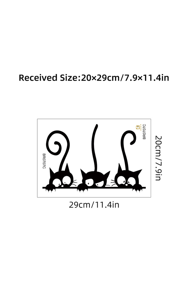 black 1Pc Funny Black Cat Pattern Wall Stickers for Door Bathroom Bedroom Decoration Wall Decals Kid